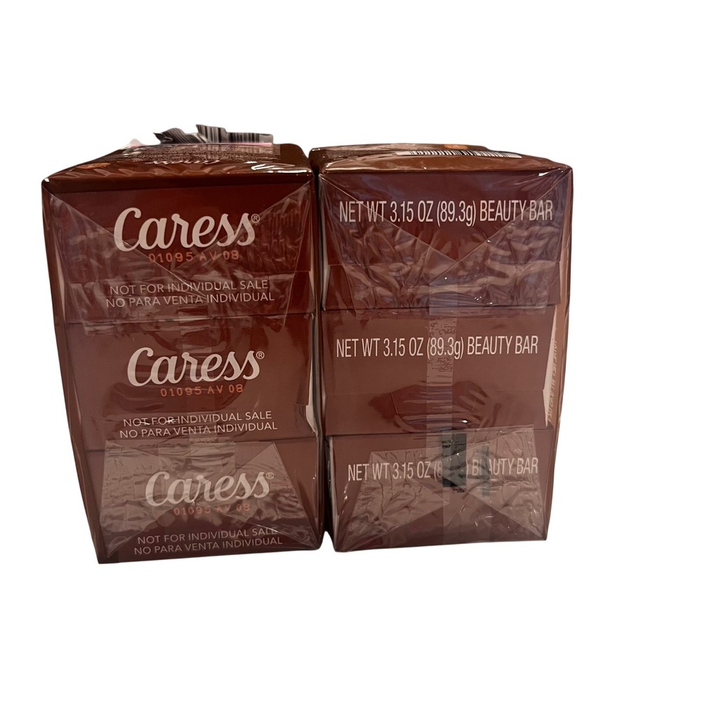 Caress Shea Butter & Brown Sugar Exfoliating Beauty Bar Soap 3.15oz 6 Bars Total